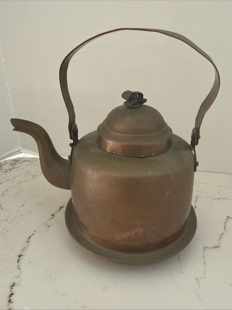Antique Small Copper Kettle Worn Rugged Decorative Tea Kettle