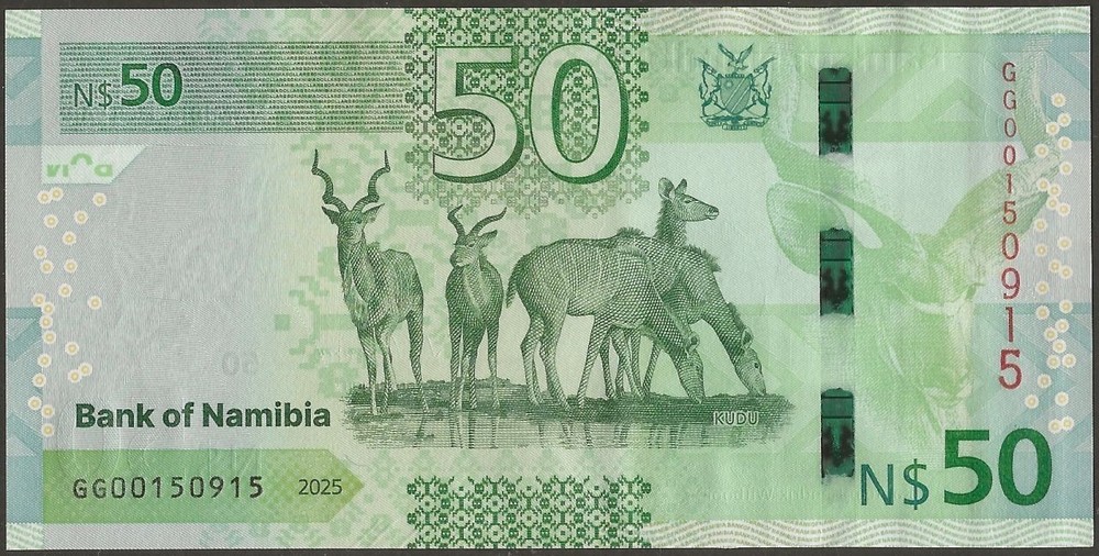 NAMIBIA P22 B222 50 DOLLARS 2025 G PREFIX @ EBS