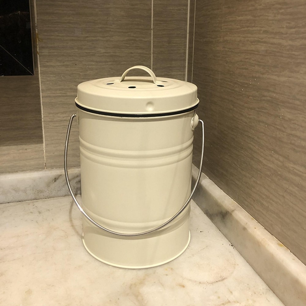 Kitchen Compost Bin Garbage Can with Carrying Handle 3L Composting Container