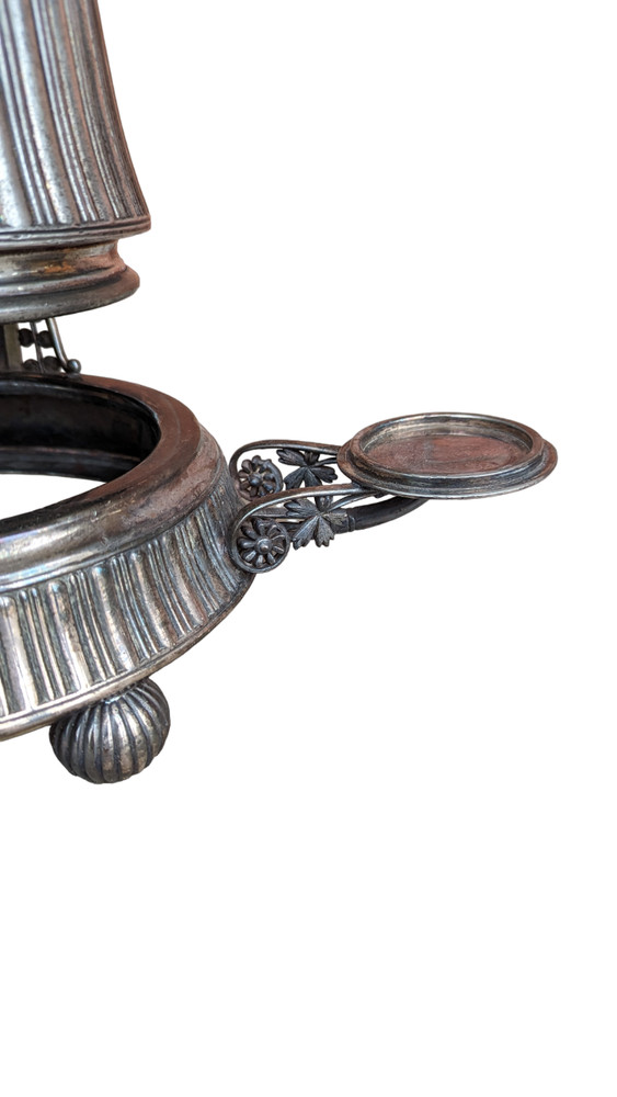 Antique Meriden Britannia Company Silver Tilting Tea & Coffee Pitcher from 1868