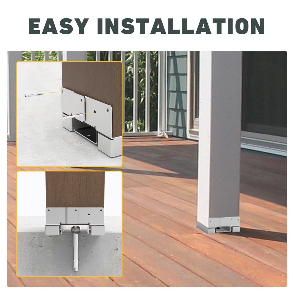 10Pcs 6x6 Concrete Deck Post Anchor Base Adjustable Metal Post Bracket Post Base