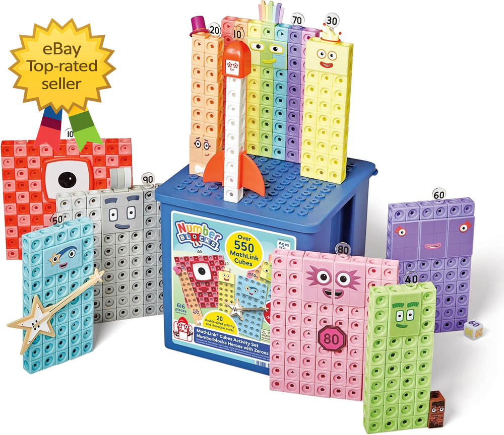 Numberblocks Heroes with Zeroes Mathlink Cubes Activity Set Preschool Learning
