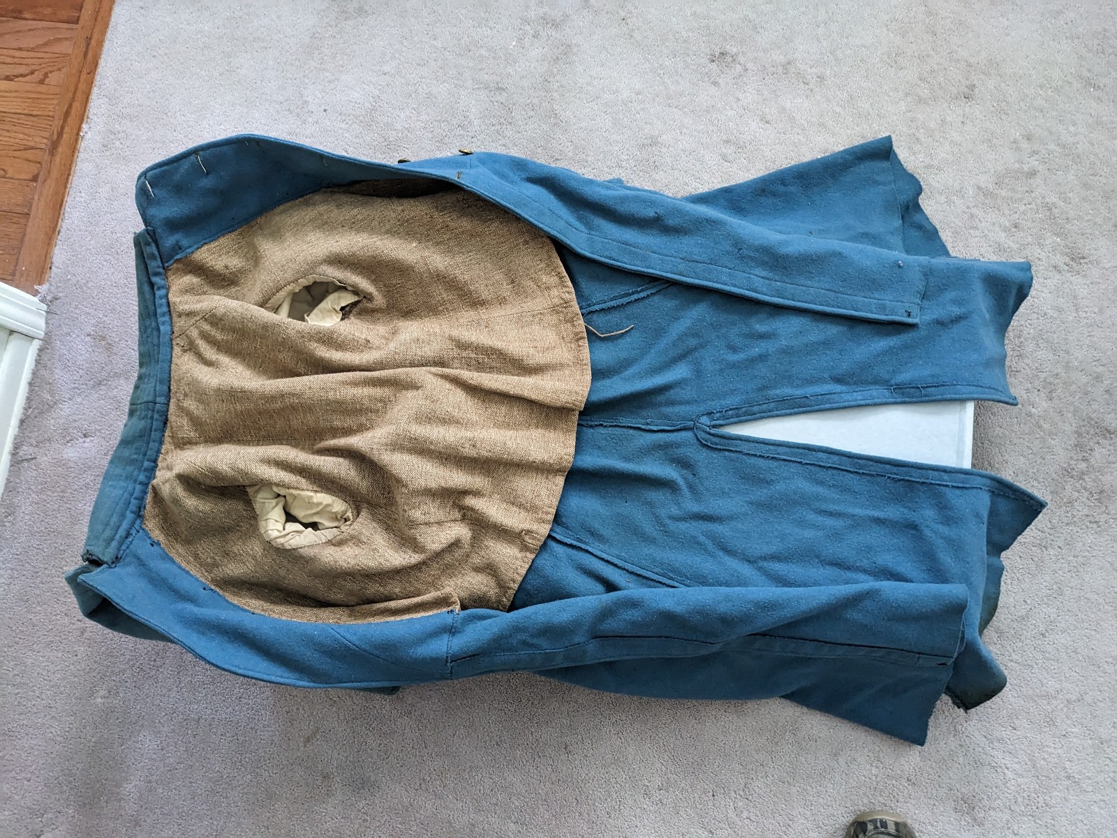 Original Civil War mounted troops overcoat. Solid.