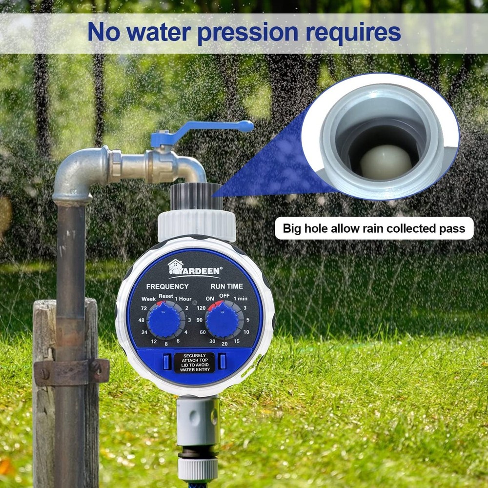 Water Timer Electronic Hose Sprinkler Garden Irrigation Controller Two Dial,N...