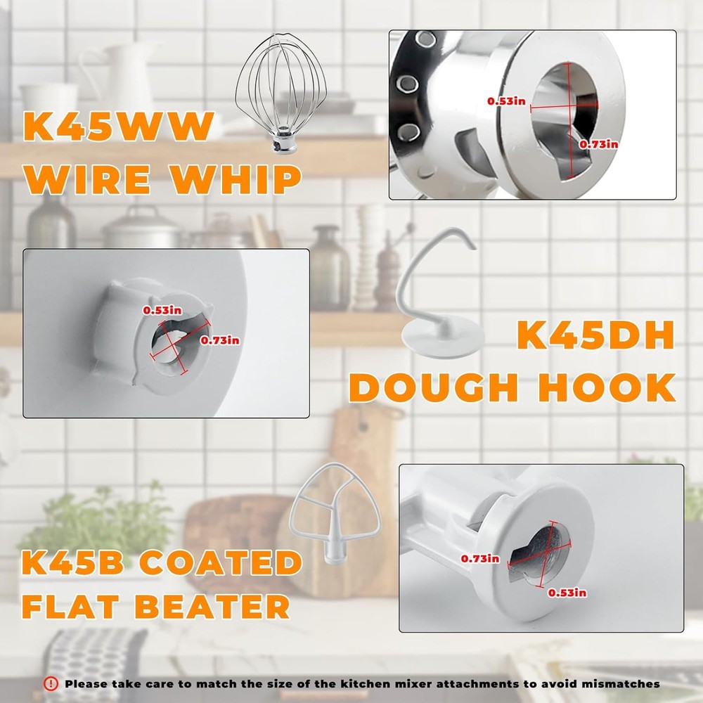 Stand Mixer Attachments 3-Piece Kit -Replace for Kitchen aid Accessories...