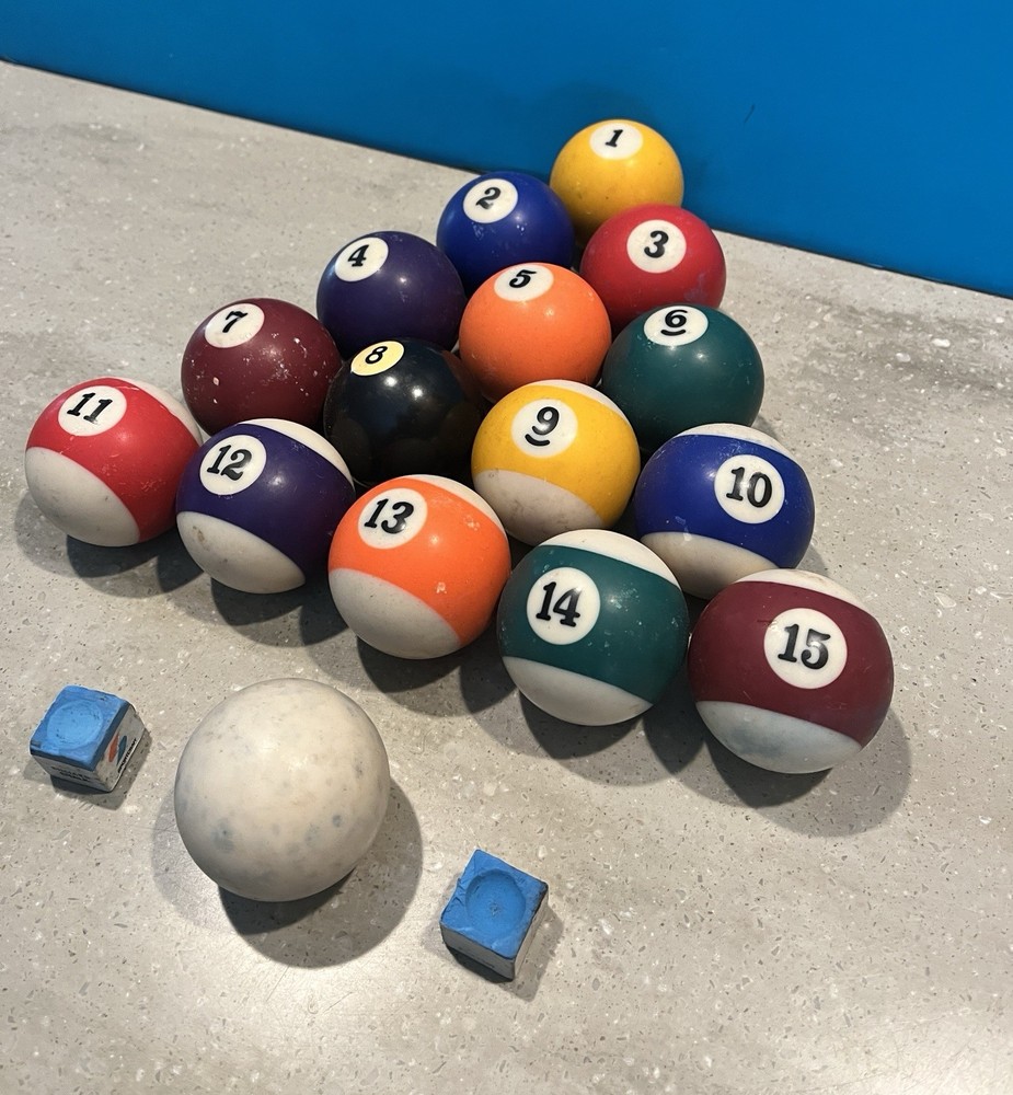 Pool ball set Include Cue Ball. used