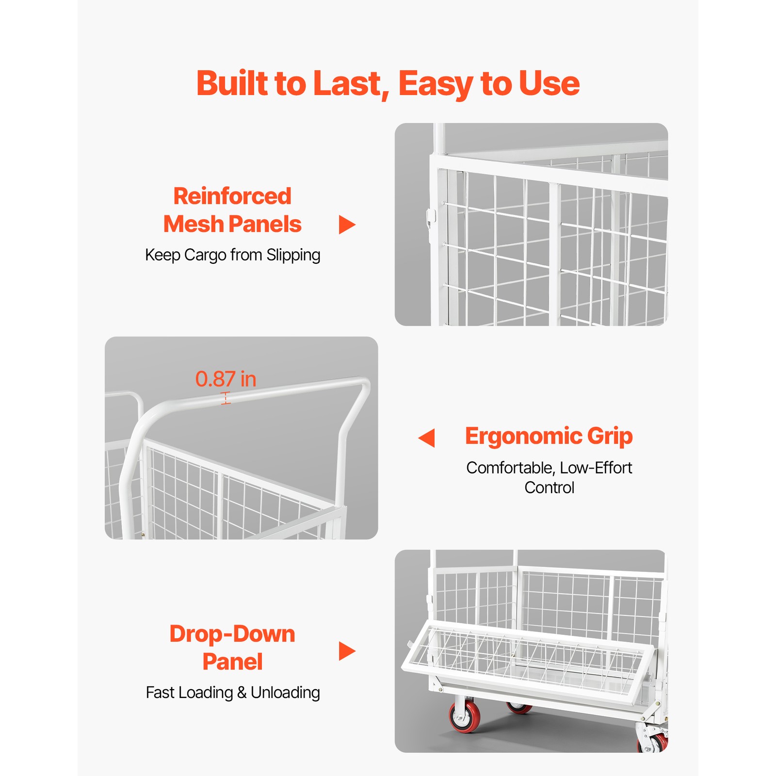 Uimoso Foldable Platform Cart with Cage, 2000 lbs Capacity, 6-in-1 Hand Truck