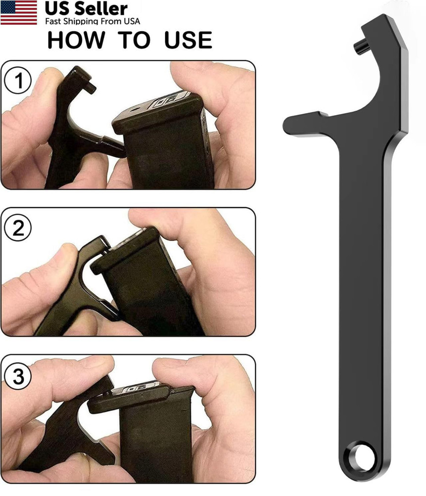 2-in-1 Tool Kit for Glock with Front Sight Remove, Magazine Silver
