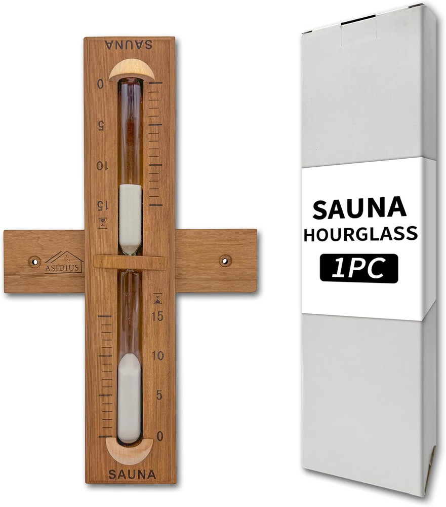 Red Cedar 15-Minute Sand Timer for Infrared Sauna - Wall-Mounted Accessory