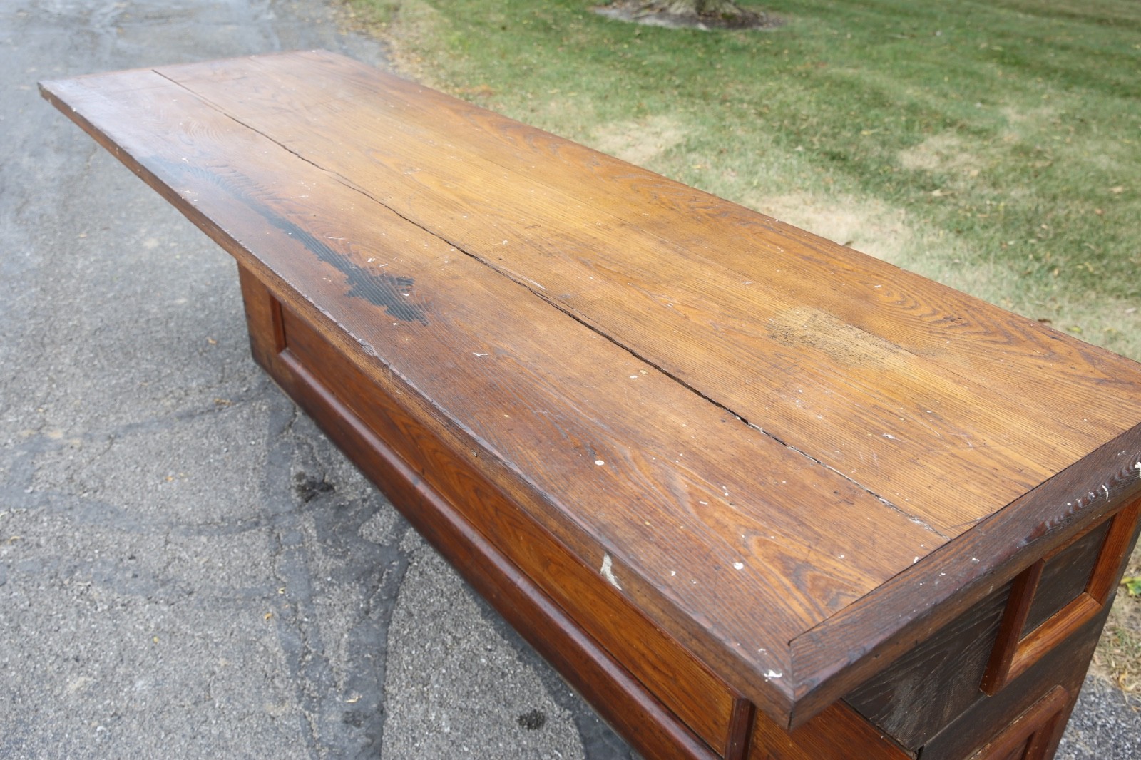 Antique store counter wood bar kitchen island countertop vintage industrial