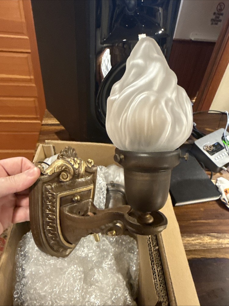 Art Deco Style Flame Sconces (quantity 3)