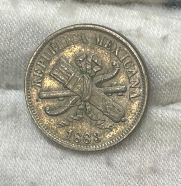 1883 Mexico 2 Centavos Coin