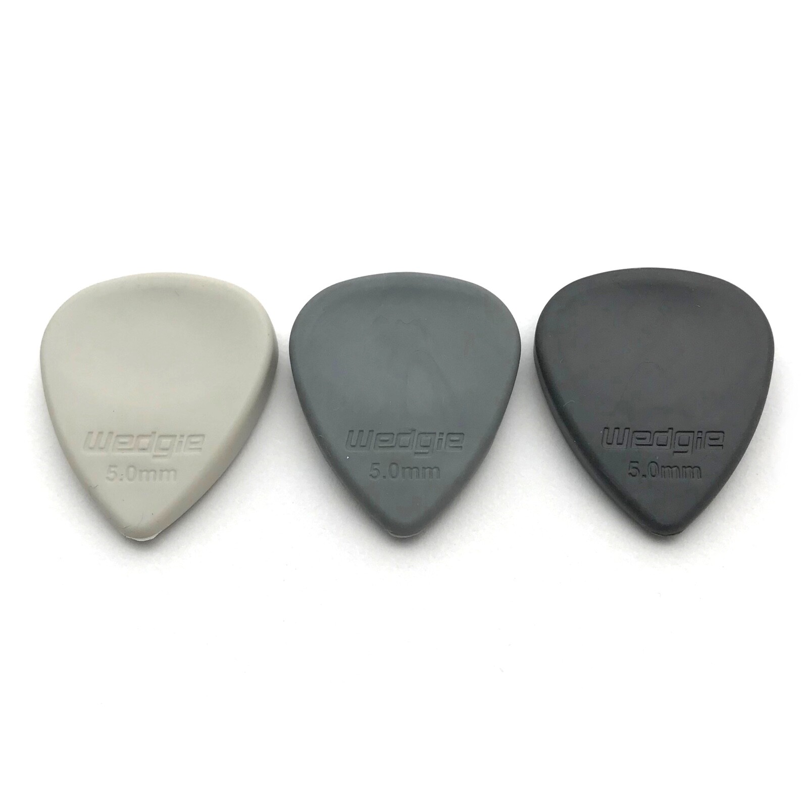 Wedgie Rubber Guitar Pick Mini Sampler | 5.0mm Soft, Medium, Hard | 3 pcs