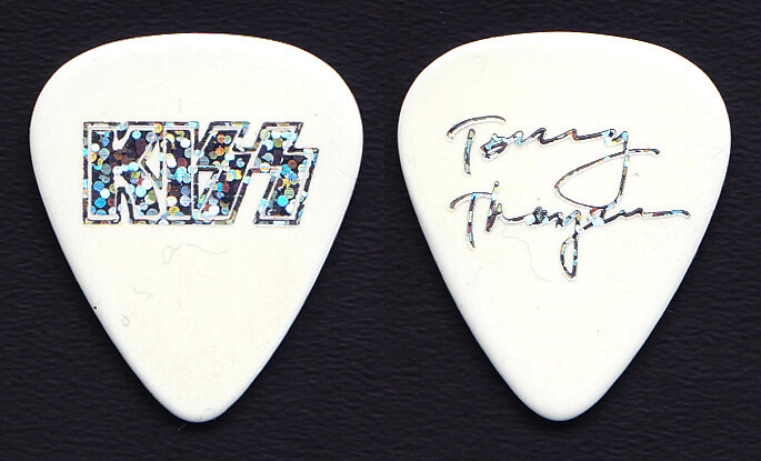 KISS Tommy Thayer Signature White/Silver Guitar Pick 2013-2014 Benefit Concerts