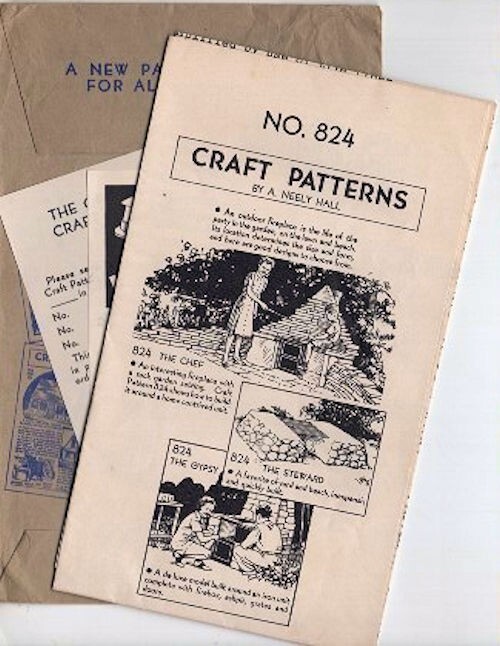 c1940 Craft Pattern How to Build a Fireplace Original Oregonian Envelope Flyers