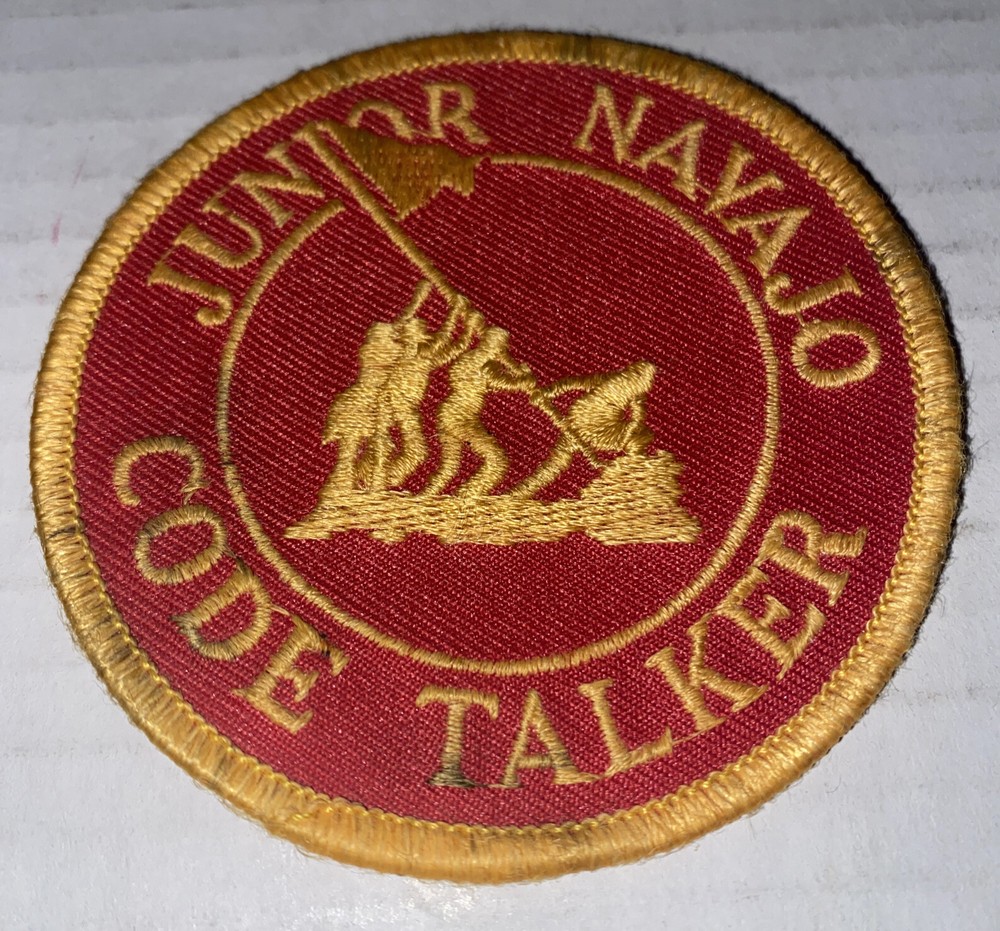 Vintage Junior Navajo Code Talker Patch 3” Diameter Iron On Embroidered Circle