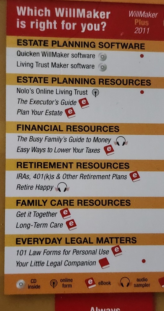 Quicken WillMaker Premium 2011 Estate Planning Software