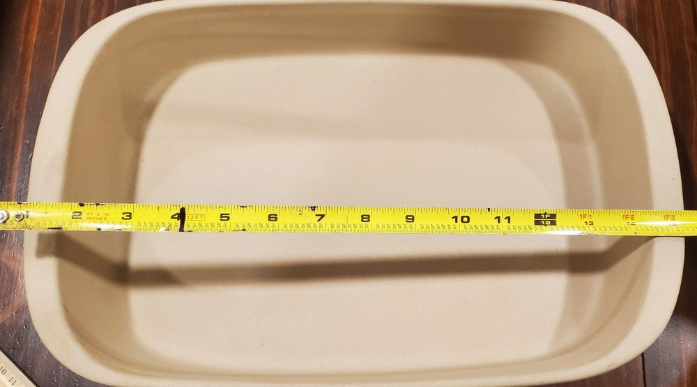 The Pampered Chef Large Rectangular Baker Stone Stoneware Baking Pan Dish