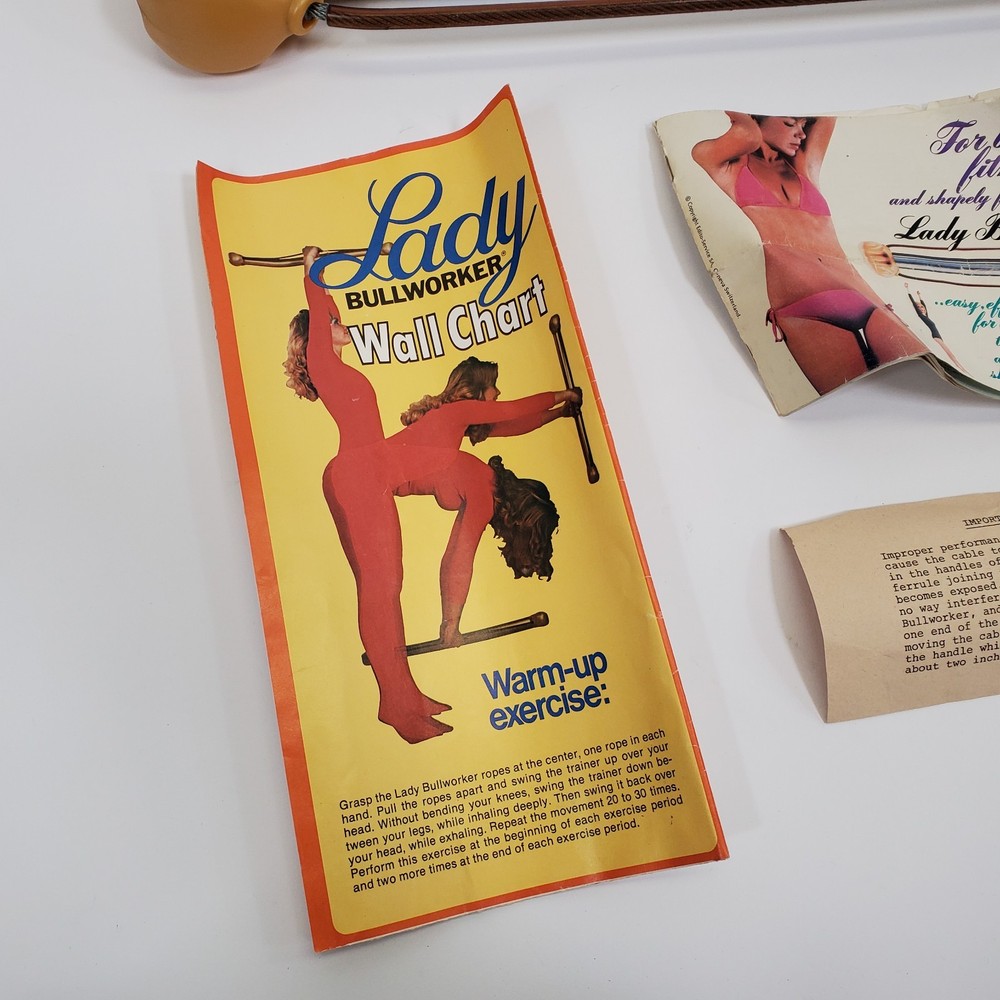 Vintage 70s Lady Bullworker Isometric Exercise Kit Complete w Case Chart Book
