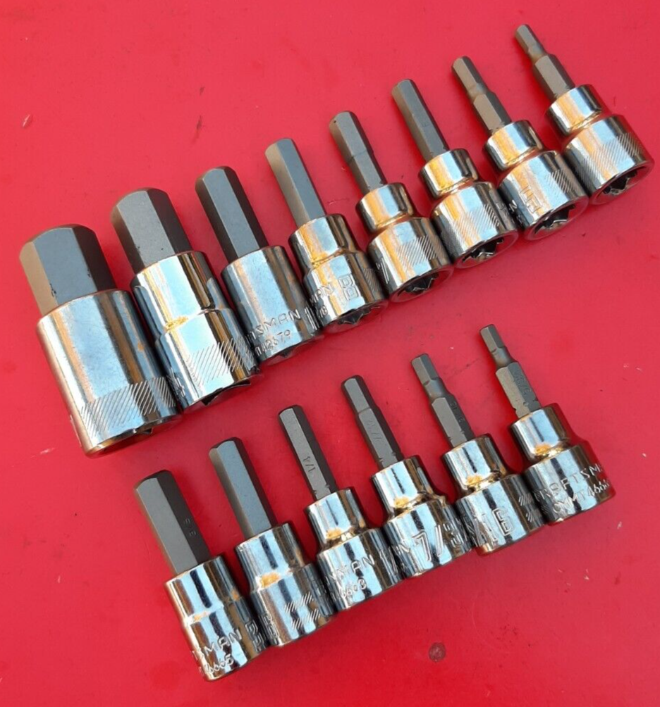 NEW CRAFTSMAN 14 Piece SAE METRIC Hex Allen Key Bit Socket Driver Set