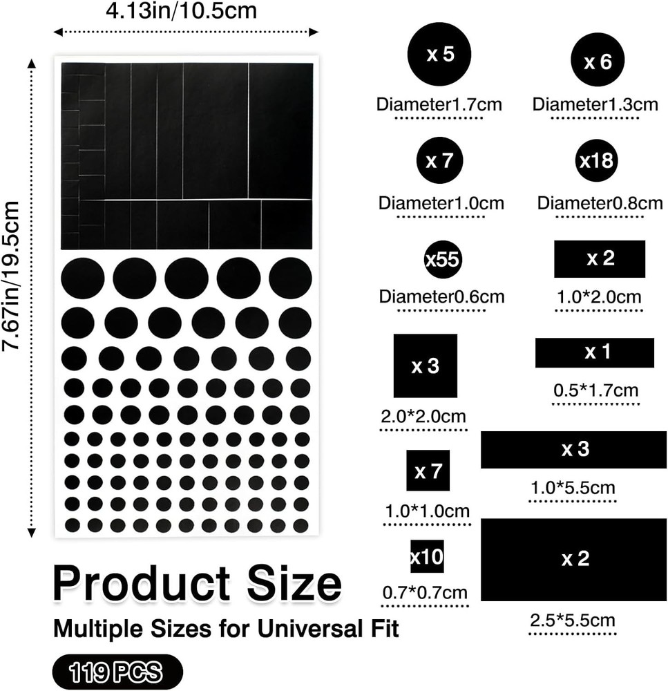 Restickable Black Webcam Covers - Versatile Privacy Stickers for All Devices