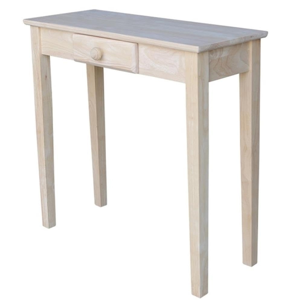 IC International Concepts, Rectangular Hall Table W/Drawer , Solid Real Wood,...