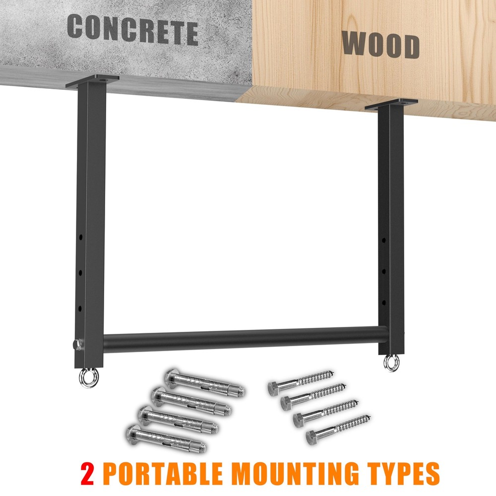 Ceiling Mounted Pull Up Bar, 700 LBS Heavy Duty 4 Adjustable Pull Up Bar, 24"...