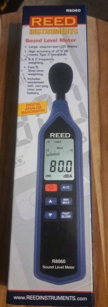 Reed Instruments R8060 Sound Level Meter Digital Analog Bargraph