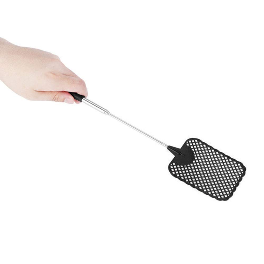 Telescopic Fly Swatter, 4 PCS Plastic Extendable Black