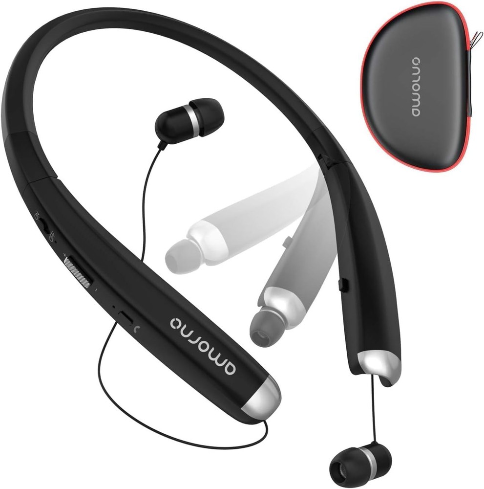 Bluetooth Headphones Foldable Wireless Neckband Headset with Retractable Ear