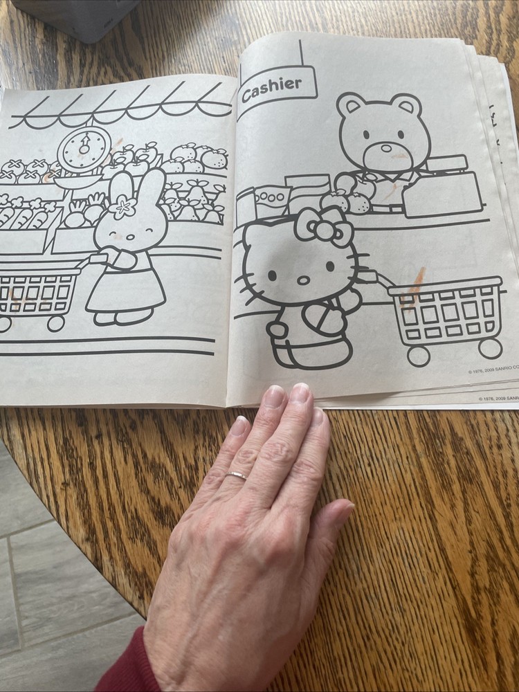 Hello Kitty Coloring and Activity Book & Vtg Notepad/Envelope - g4