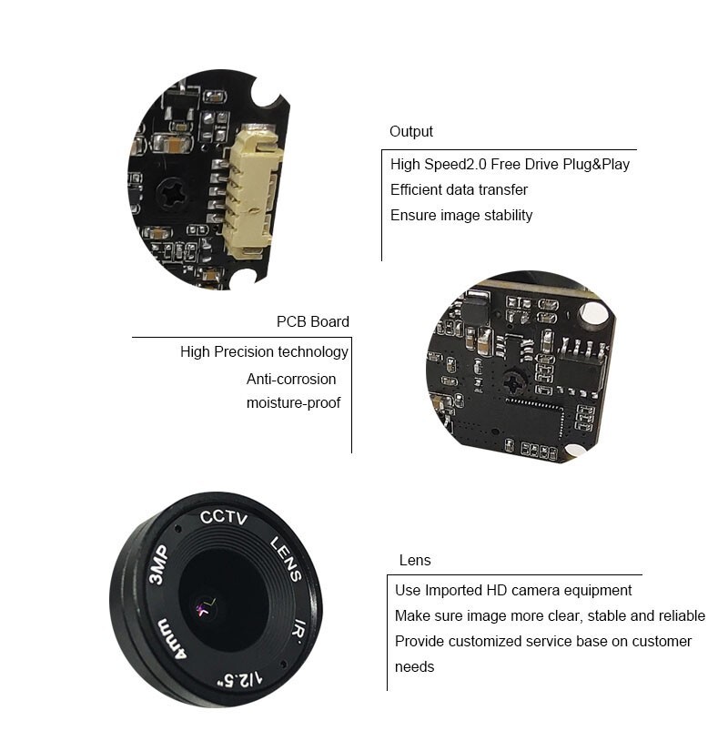 USB Camera Module OV9281 720P Global Shutter Module Global Exposure UVC Webcam