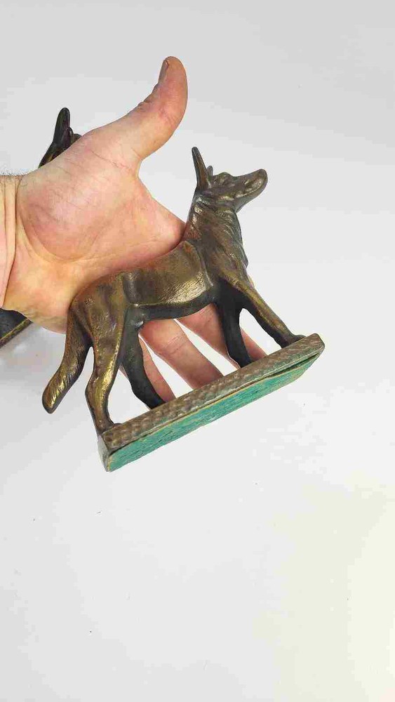German Shepard Cast Bronze Statue Bookends