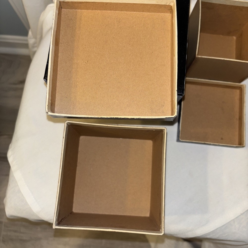 Americana Star Stackable Gift Boxes Cardboard Set (3) Multicolor Preowned