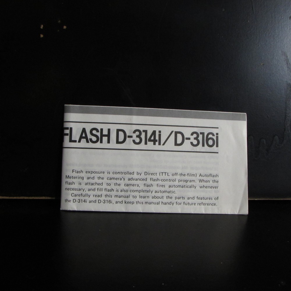 Minolta Maxxum Flash D-3141/D-3161 Basic Information/operation brochure O402026