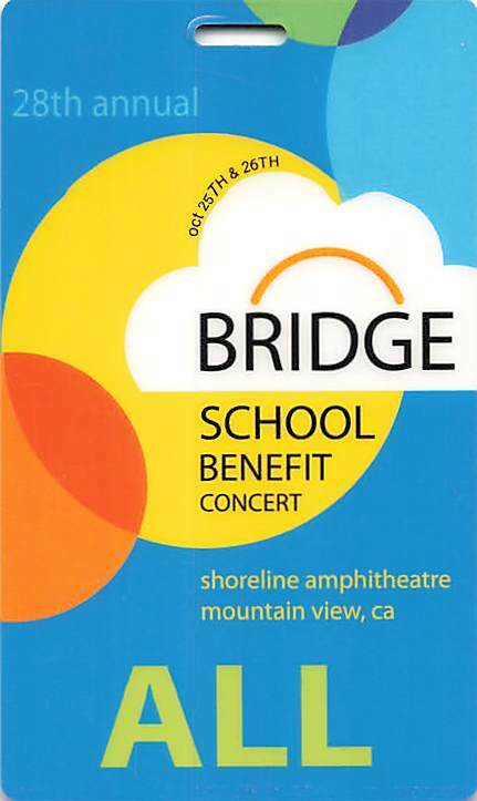 28th Annual Bridge School Benefit Backstage Pass Mountain View 2014 Blue All ...