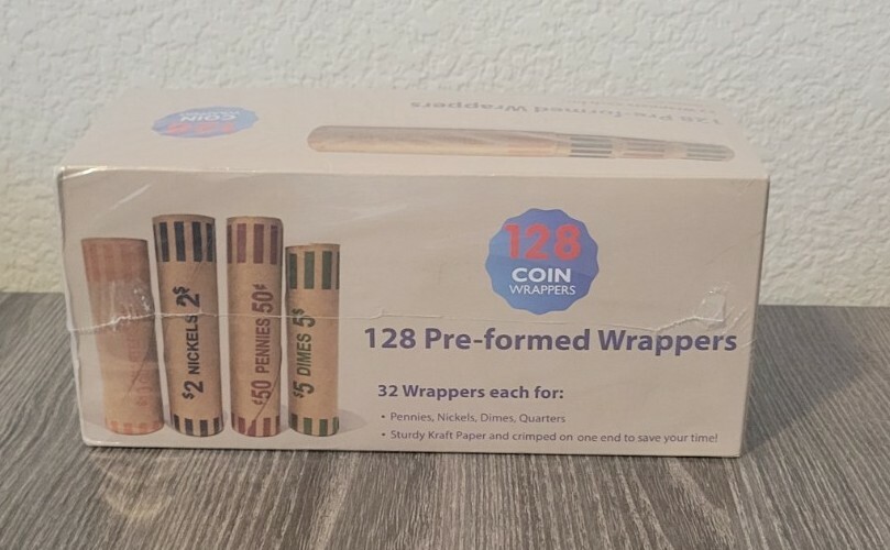 128 PRE-FORMED COIN WRAPPERS  *  NEW  *