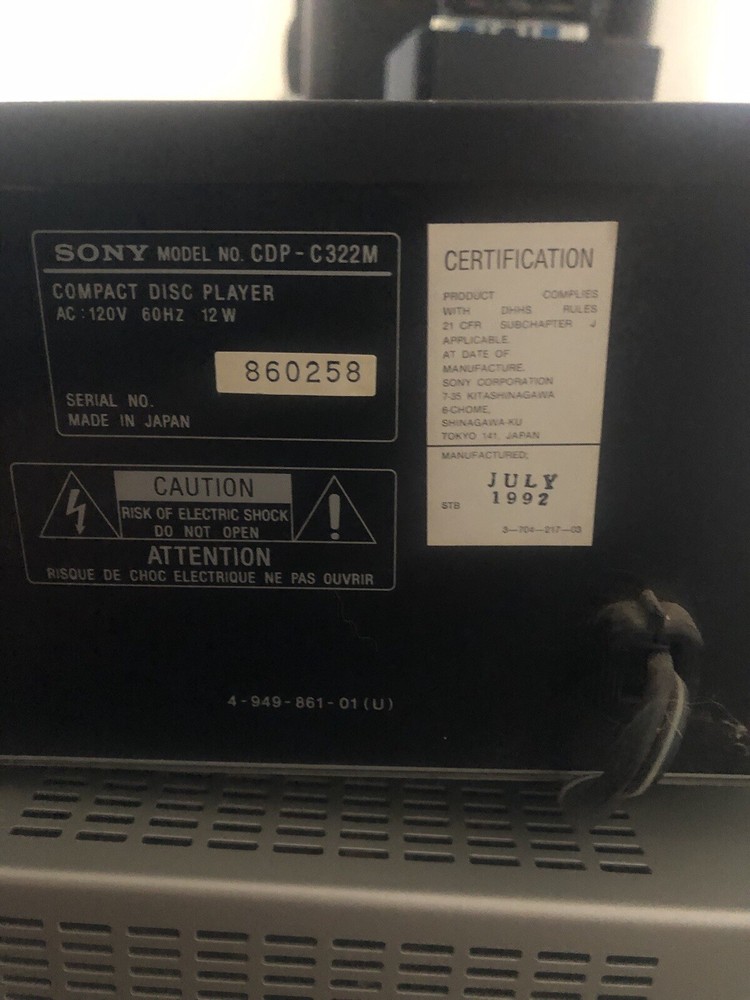 Sony Cd Play(5 Disk)working Good