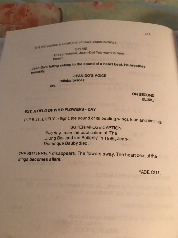The Diving Bell and The Butterfly screenplay/ script