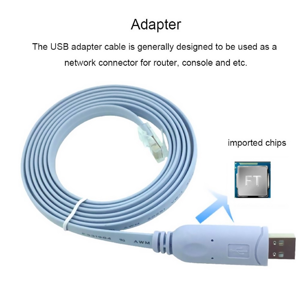 USB RJ45 Network Switch Cable For Cisco H3C Router Rollover Console Debug Line d