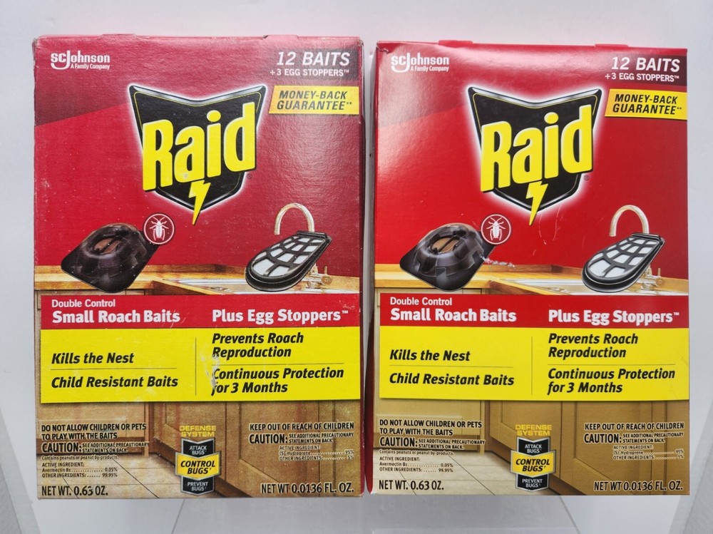 Raid Small Roach Baits And Egg Killer 24 Baits And 6 Egg Stoppers