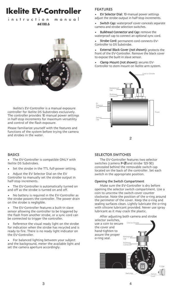 EV-Controller TTL slave trigger for Ikelite DS underwater strobes; 4100.6