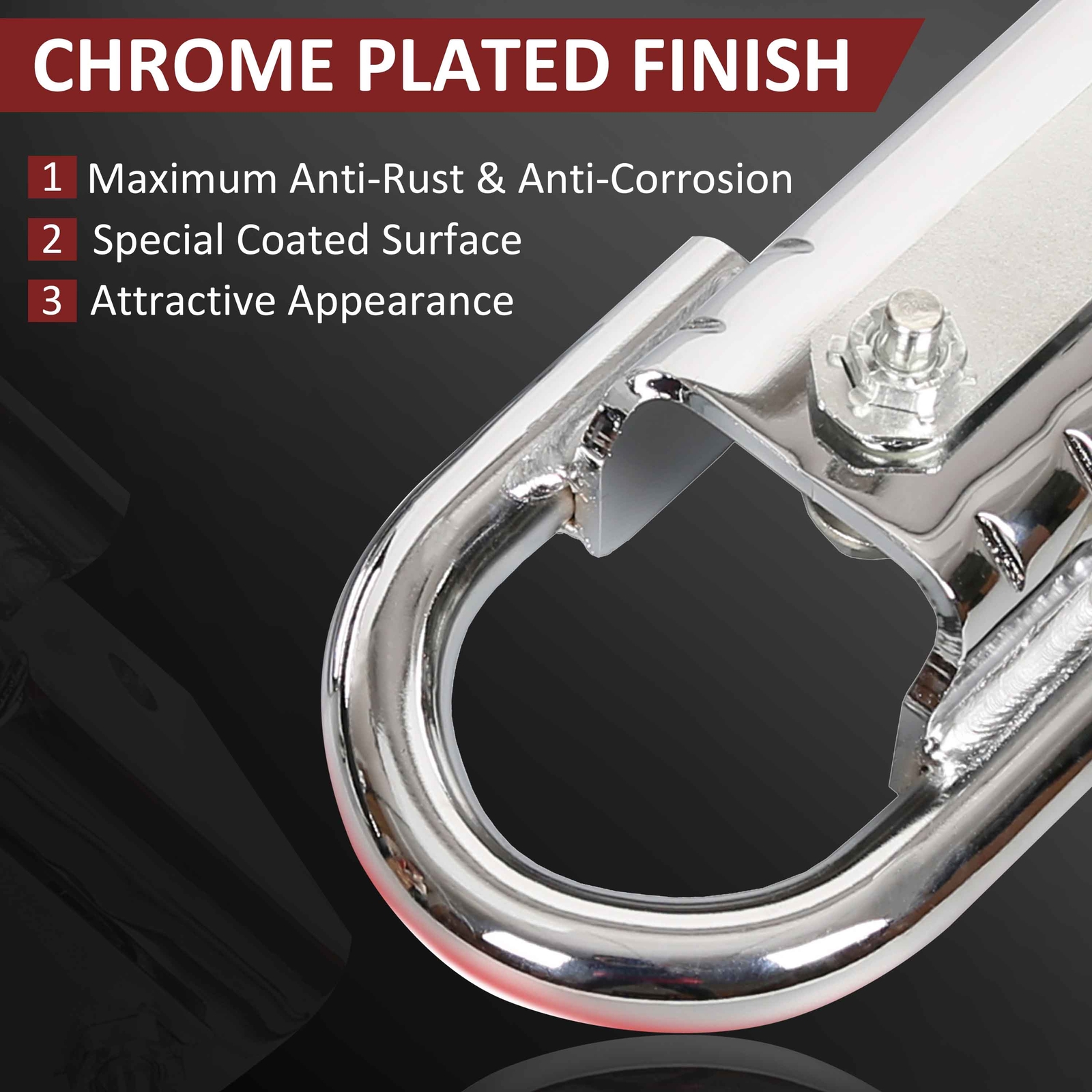 Fit For 2004-2024 2008 2009 Ford F150 F-150 Chrome Tow Hooks w/ Hardware - Pair