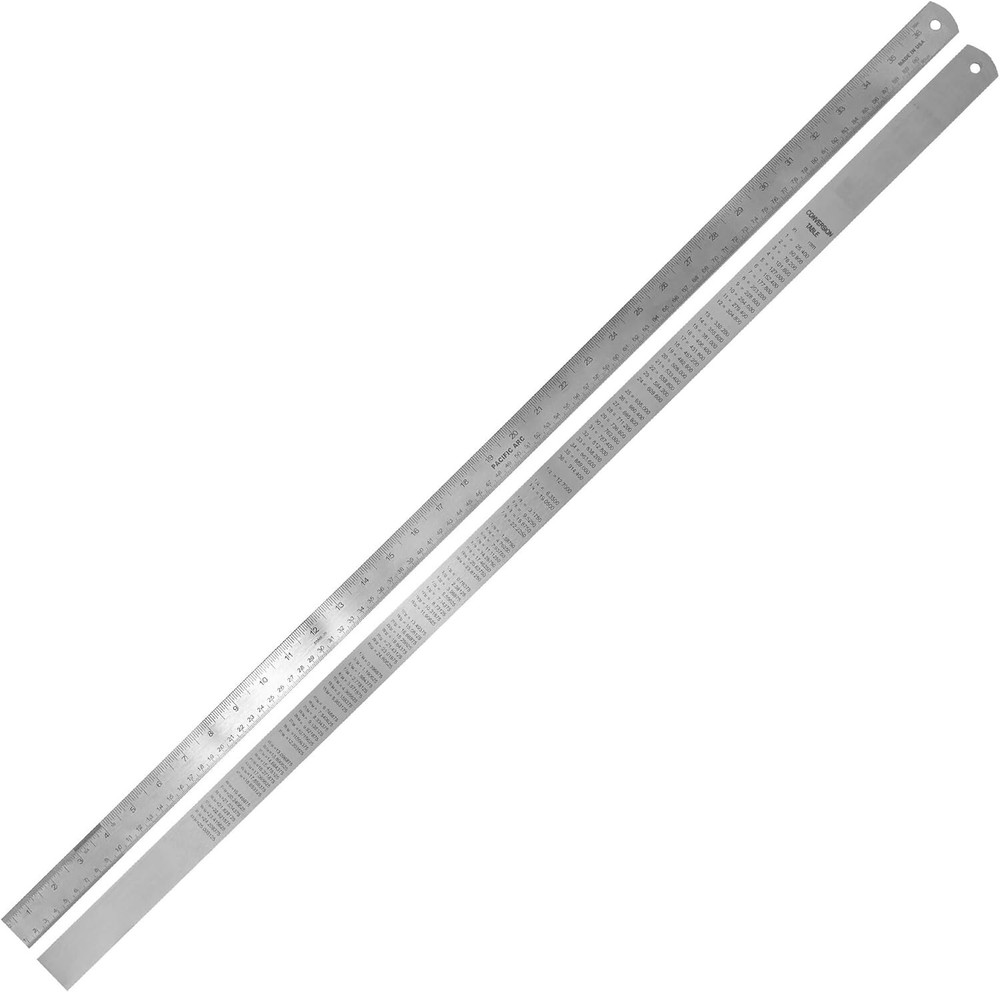 Durable 36-Inch Architect Ruler with Acid-Etched Markings & Conversion Chart
