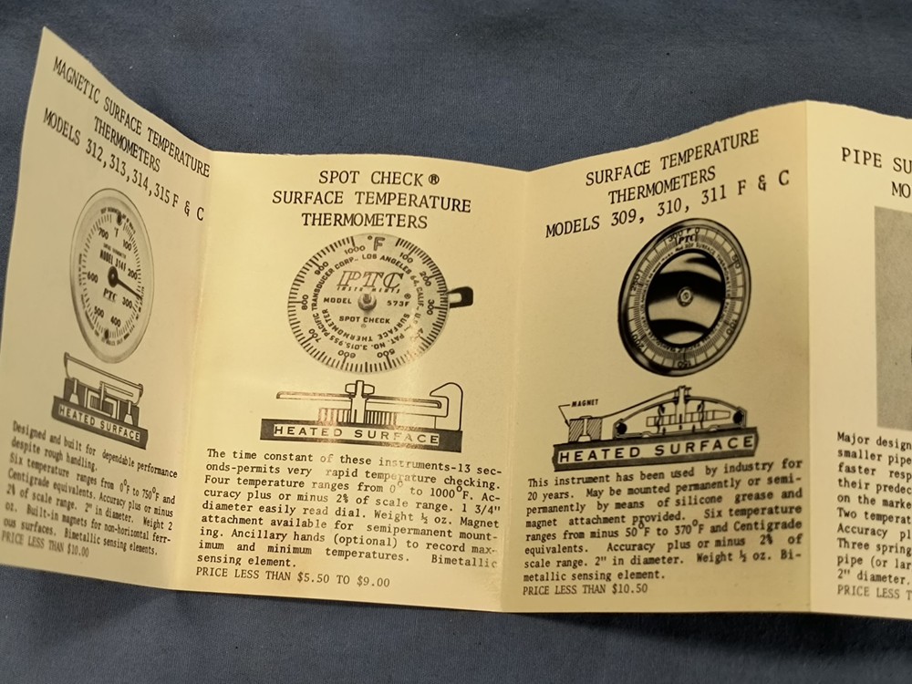 PCT Surface Temperature Thermometer 572F 50-500 Degrees