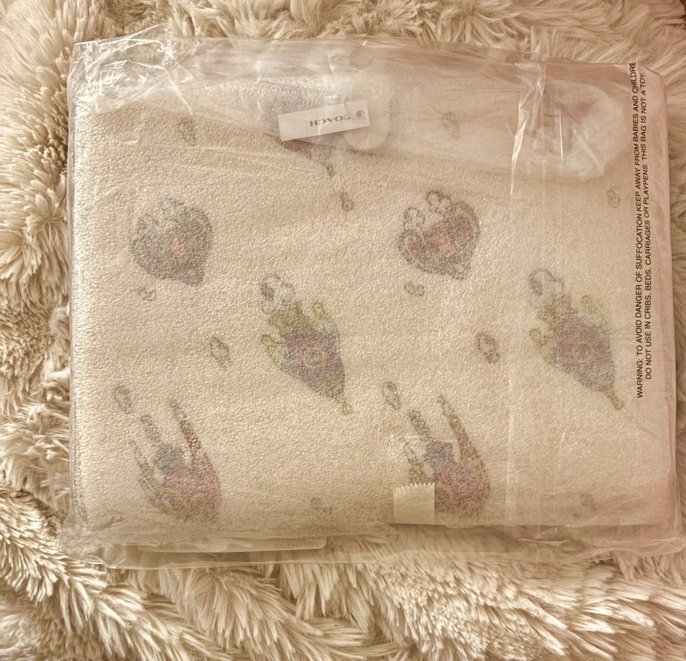 NEW Coach Rocket Print Chalk Multi Refined Pebble Leather Notebook Journal