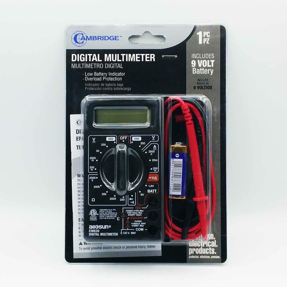 Cambridge Resources Digital Multimeter, Includes 9V Battery TL13712