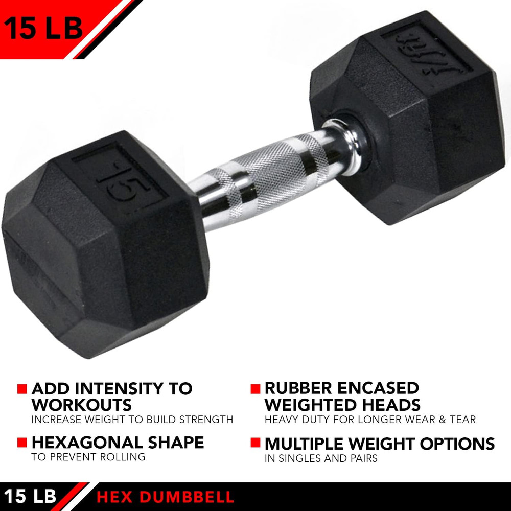 Rubber Hex Dumbbell
