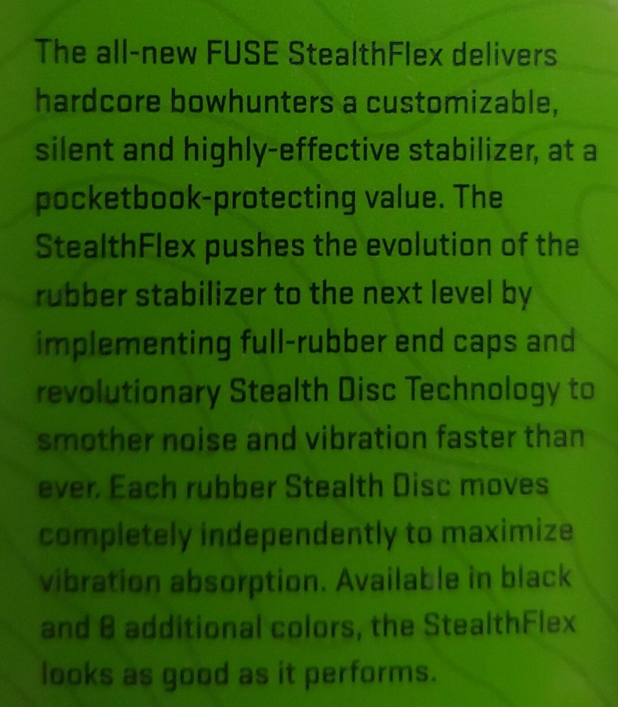 Fuse StealthFlex 5" long / 5oz Archery Compound Bow Stabilizer