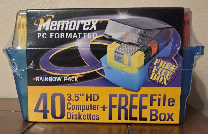 40 Pack Memorex PC Formatted 3.5" HD 1.44MB Computer Diskettes New
